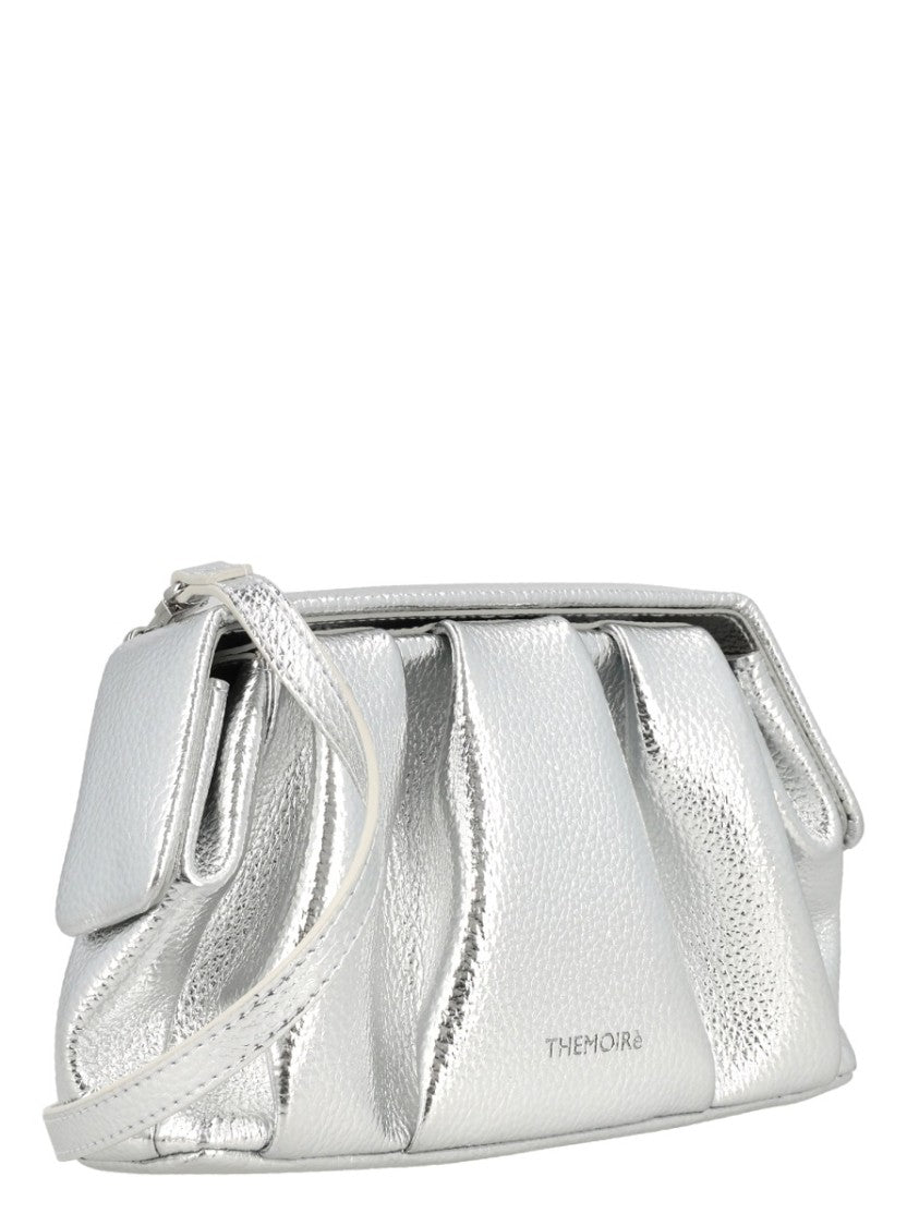 Themoirè Athena Pleated Metallic Frame Handbag