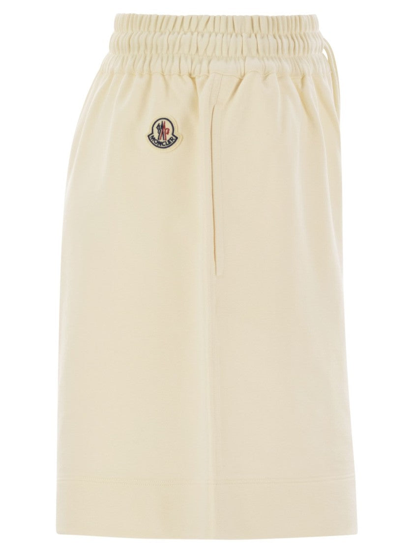Moncler Cotton Shorts With Logo Patch