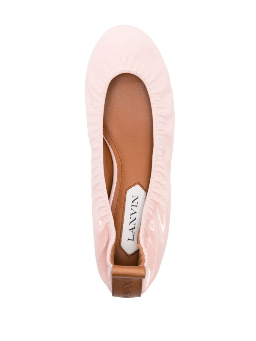 Lanvin Light Pink Patent Leather Ballerina Flats