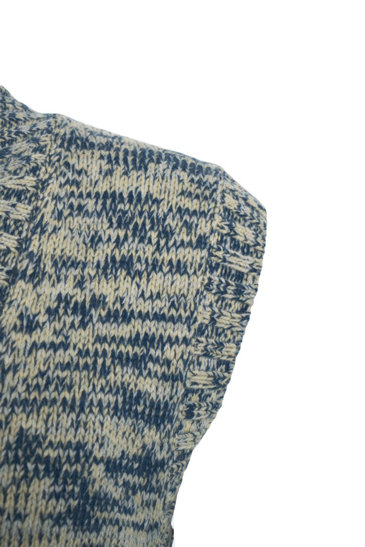 Munthe Knitted Gilet With Deep V-Neck And Melange Pattern