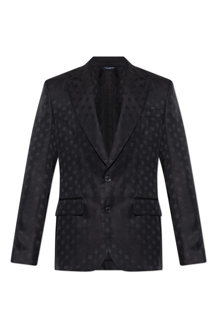 Dolce & Gabbana Monogrammed Pattern Silk Blazer