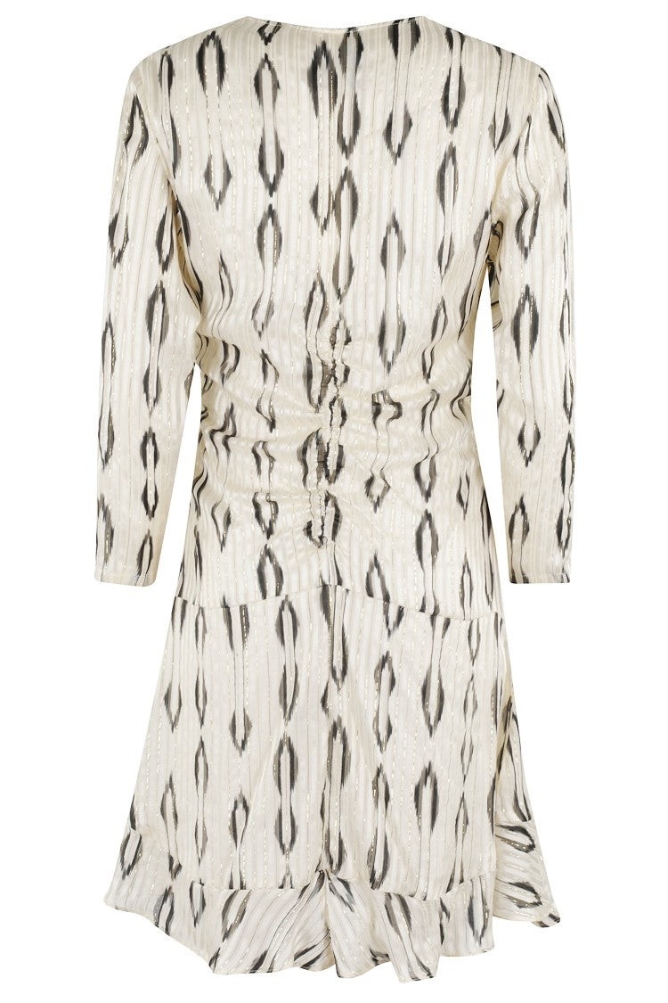 Isabel Marant Asymmetrical Draped Silk Dress With Cut-Out Sleeves