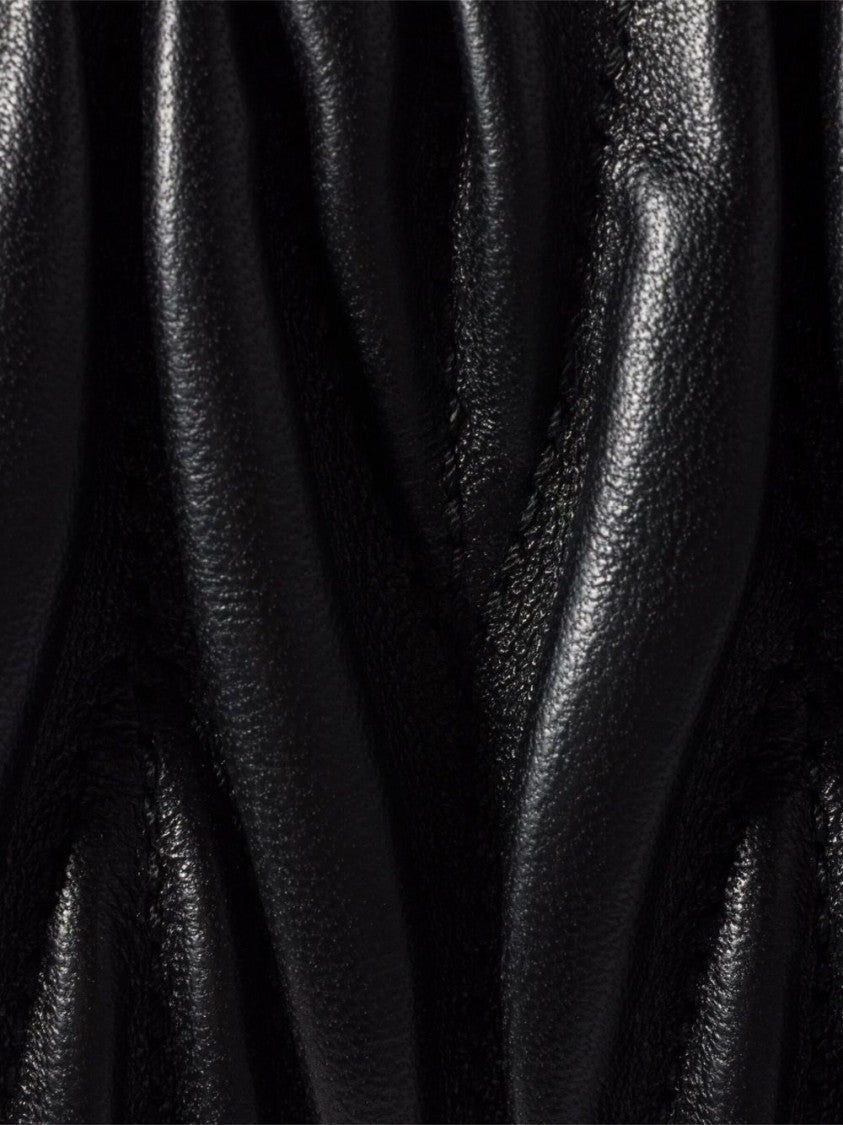 Miu Miu Ruched Pattern Shoulder Bag In Textured Leather