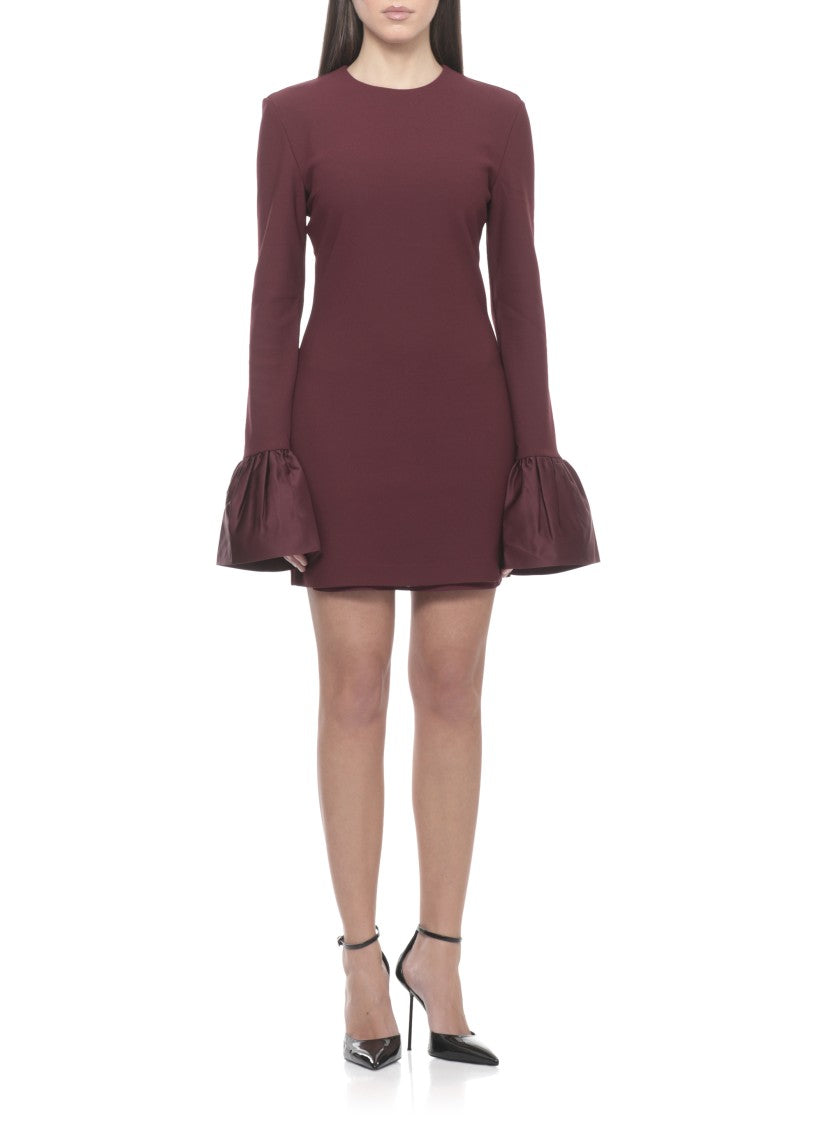 Rotate Frilled Sleeved Mini Dress With Dramatic Cuffs And Fitted Silhouette