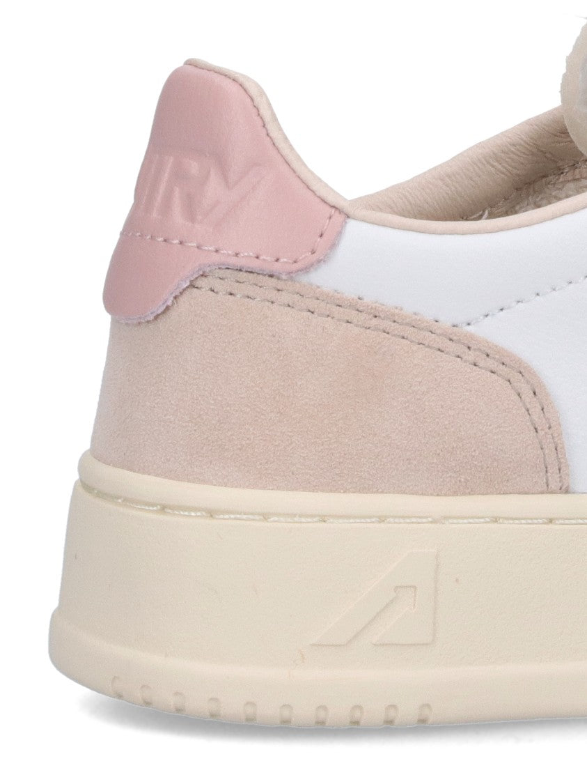 Autry White Low-Top Suede Overlay Sneakers