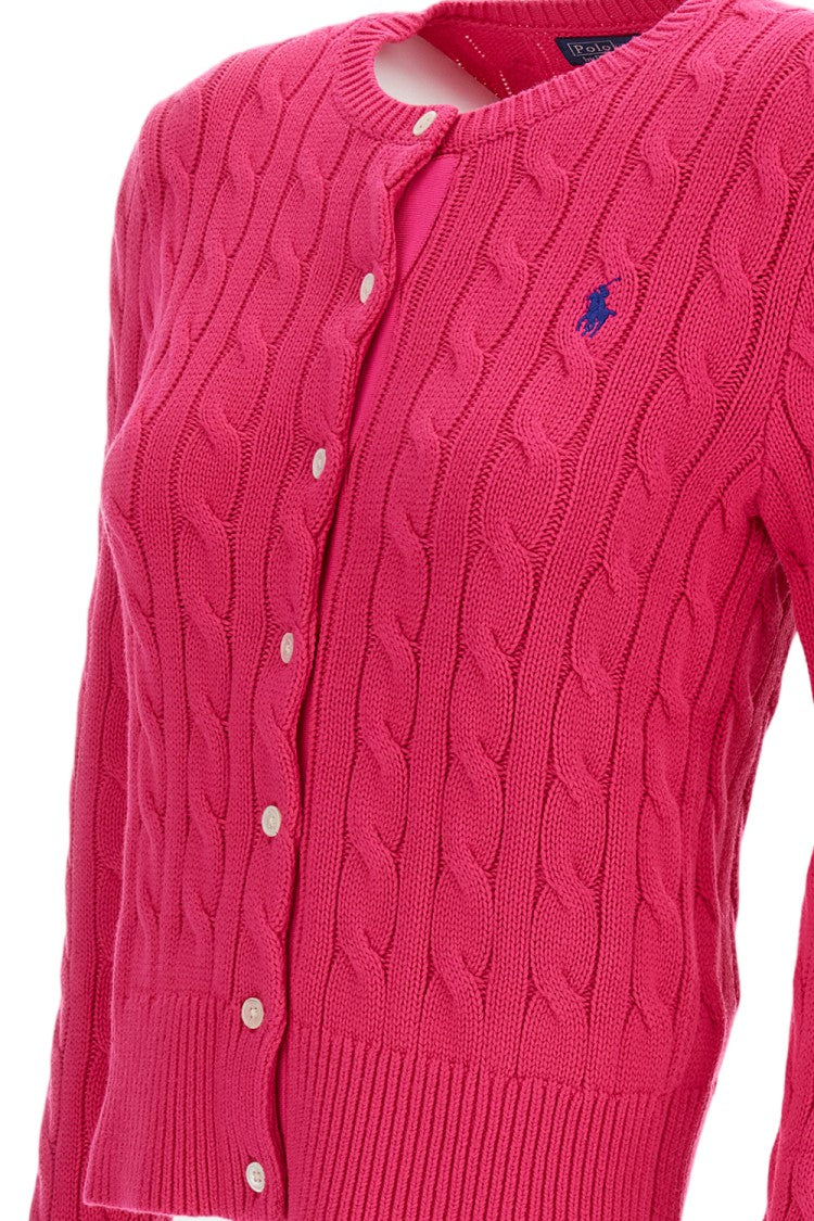 Polo Ralph Lauren Pink Cotton Cable-Knit Cardigan