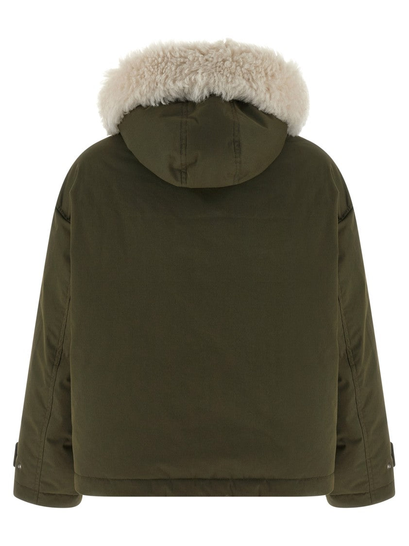Yves Salomon Merino Shearling Hooded Parka