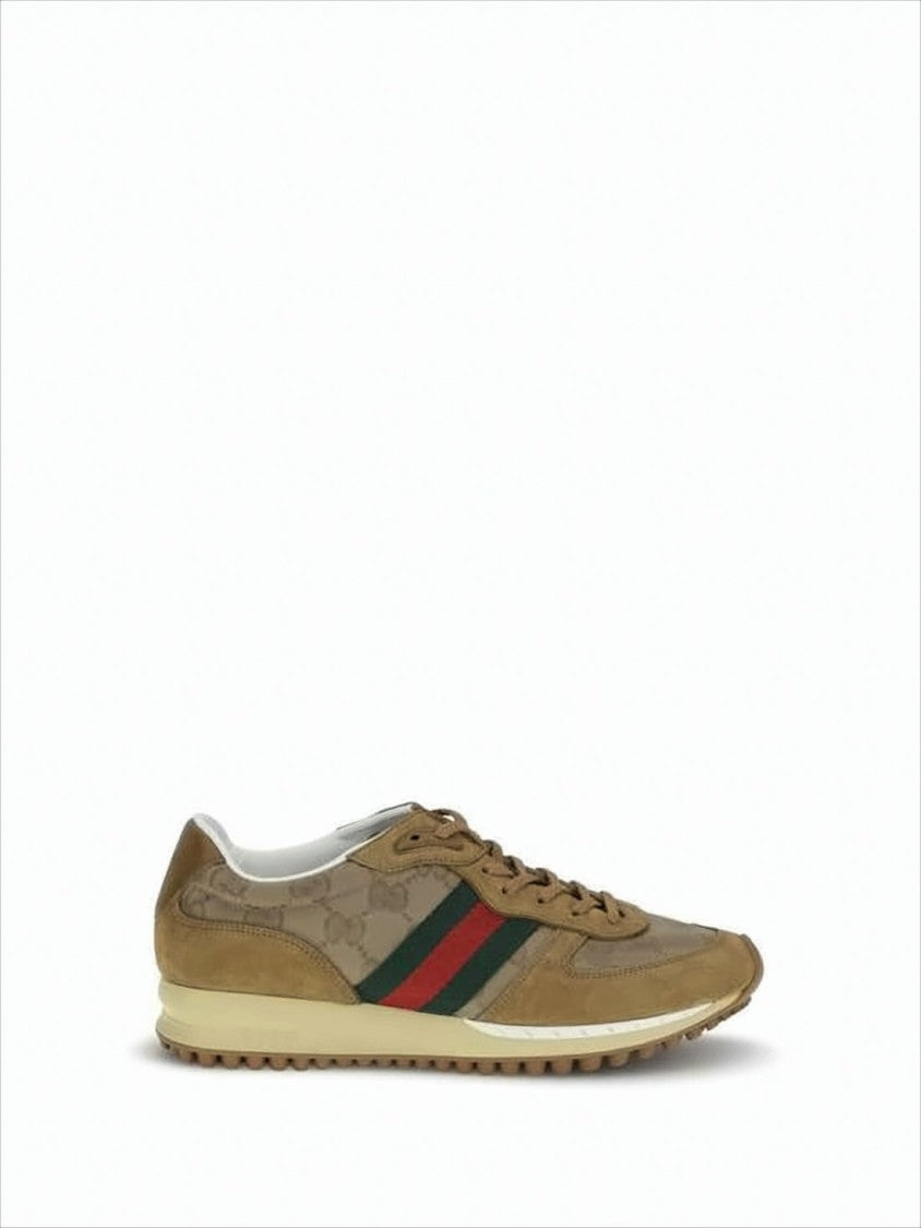 Gucci Low-Top Sneakers With Signature Stripes And Textured Grip