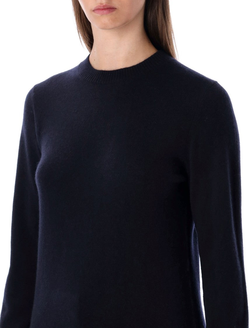 Rhea Navy Blue Wool-Cashmere Blend Crewneck Sweater