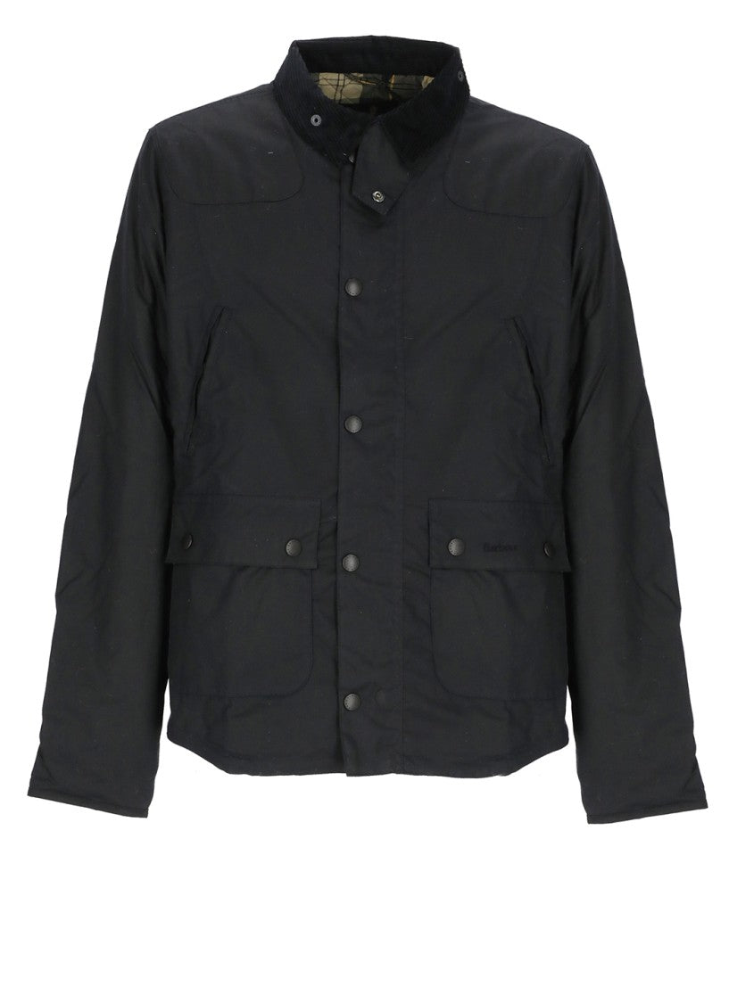 Barbour Blu Waxed Cotton Quilted Jacket