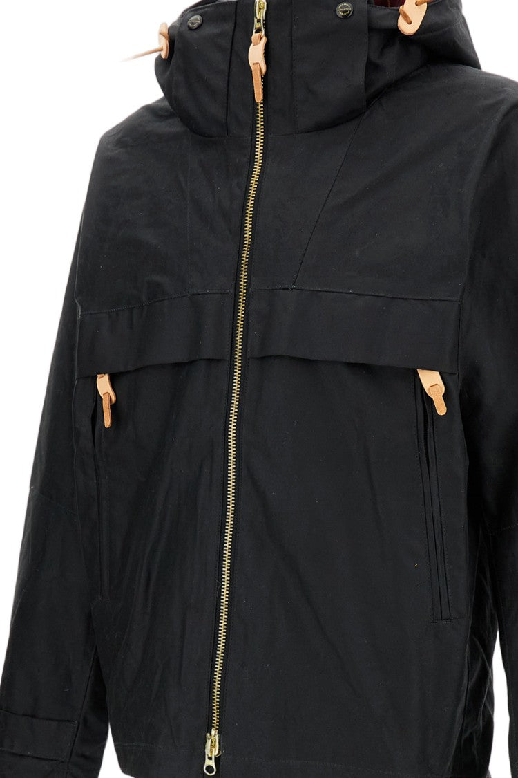 Manifattura Ceccarelli Black Water-Repellent Waxed Cotton Trekking Jacket