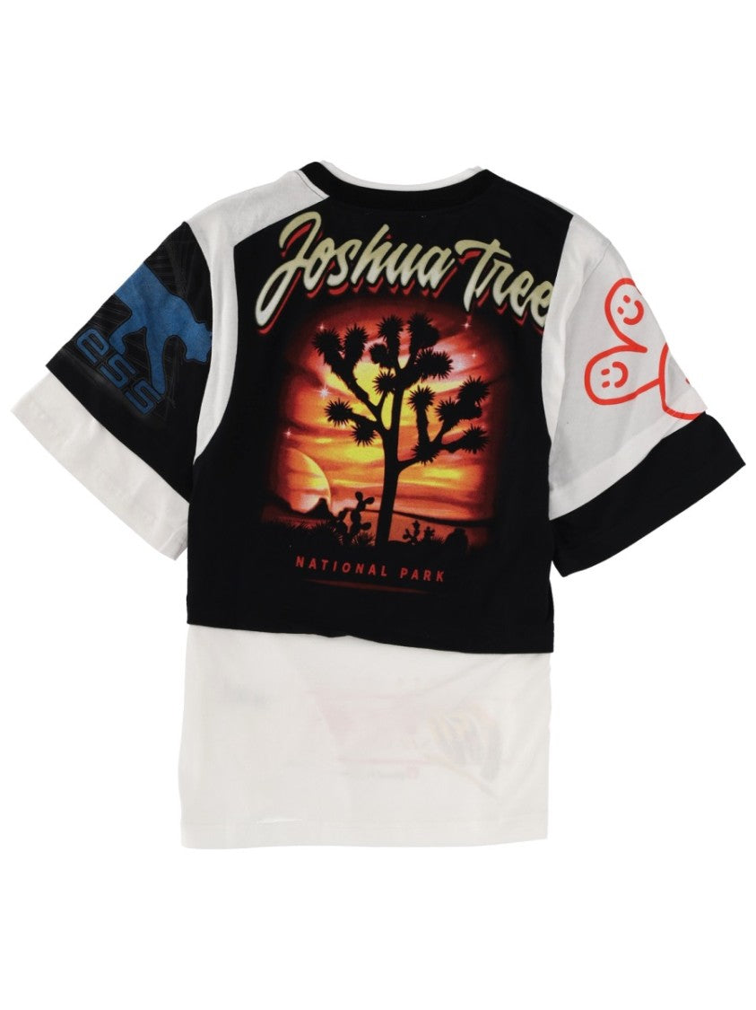 Marine Serre Multicolor Cotton Block Printed T-Shirt