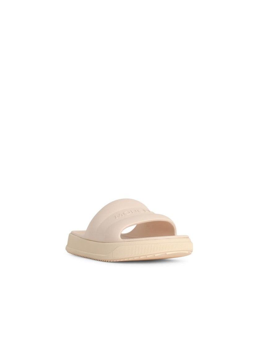 Moncler ' Altive' Ivory White Rubber Slides