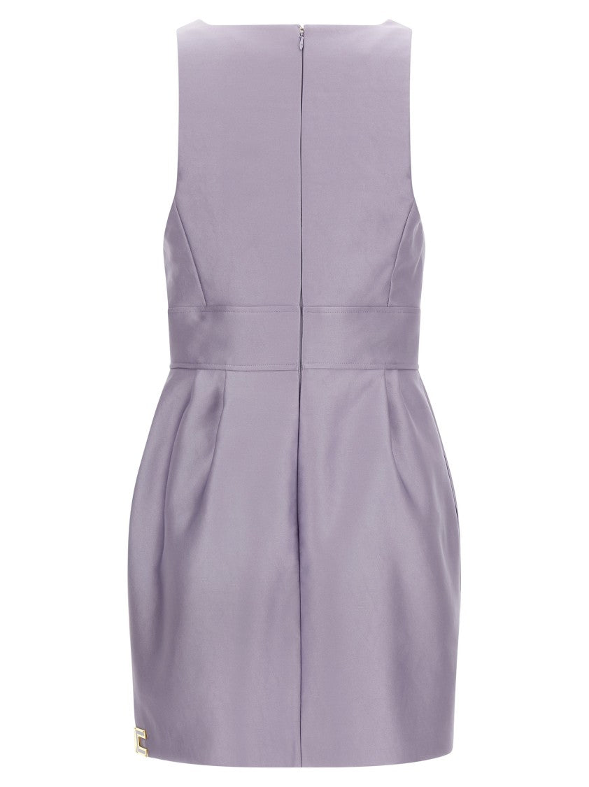 Elisabetta Franchi Draped Mini Dress With Hourglass Silhouette And Appliqué Detail