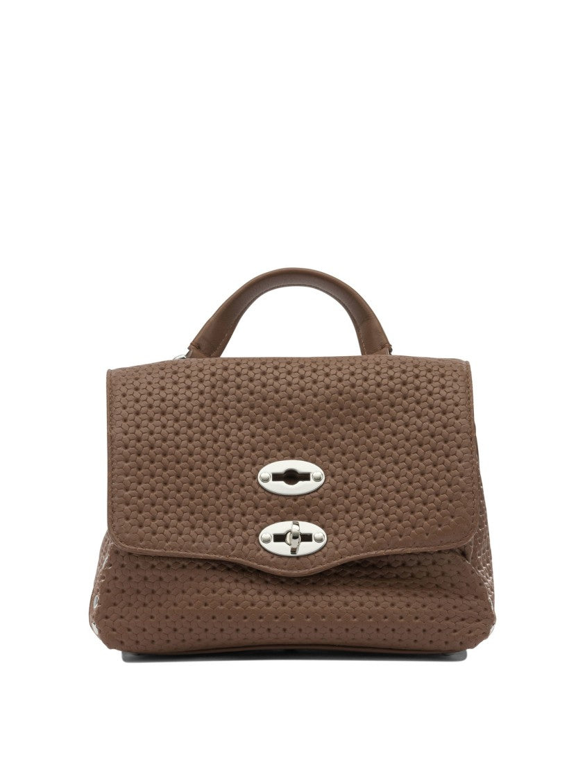 Zanellato Textured Leather Shoulder Bag With Woven Pattern