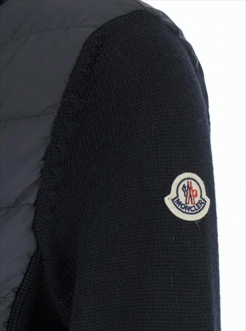 Moncler Quilted Padded Jacket With Knitted Sleeves