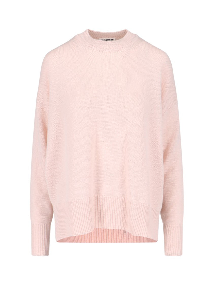 Jil Sander Cashmere Sweater In Pink Knitted Crew Neck