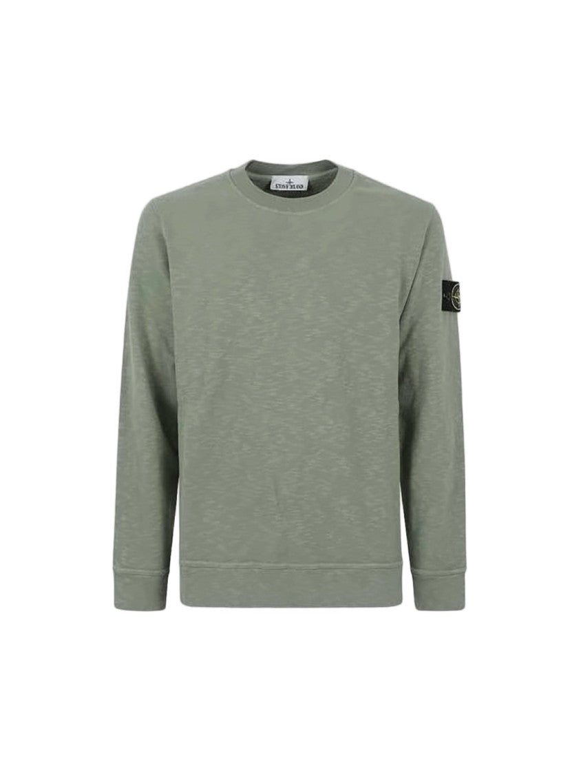 Stone Island Long-Sleeve Crewneck Sweatshirt With Textured Finish