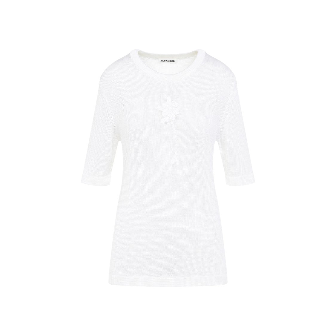 Jil Sander Tonal 3D Floral Embellished Jil Sander T-Shirt