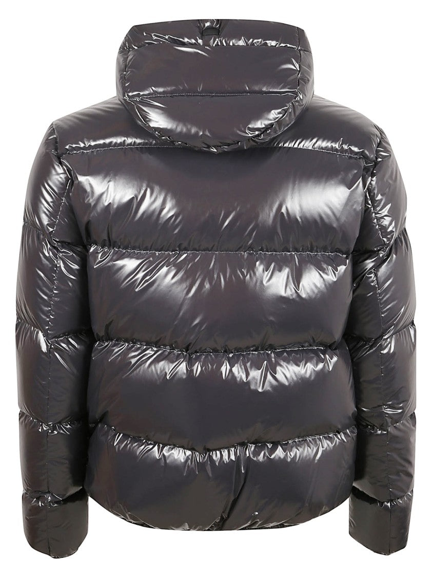 Herno Short Bomber Jacket With Gloss Lacquer-Effect