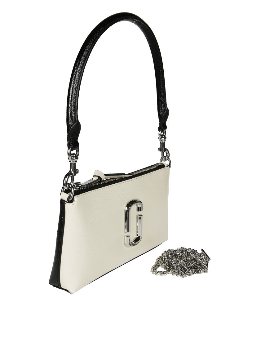 Marc Jacobs Rectangular Handbag With Textured Back And Silver Detailing
