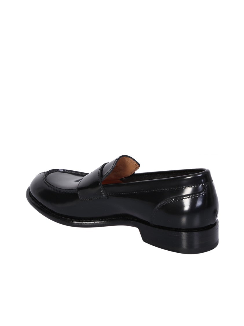 Santoni Black Classic Loafers