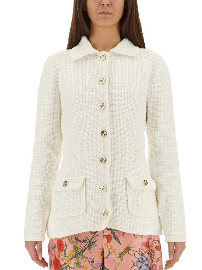Gucci Fine Cotton Cardigan With Button-Down Front