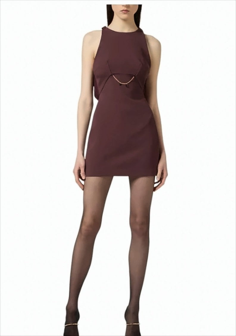 Elisabetta Franchi Double Crêpe Dress With Georgette Back