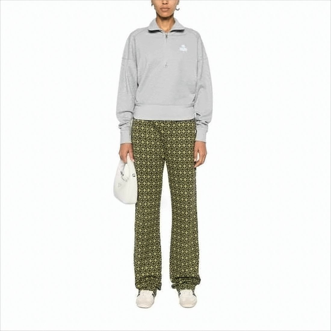 Isabel Marant High Zip-Up Collar Pullover With Ribbed Details