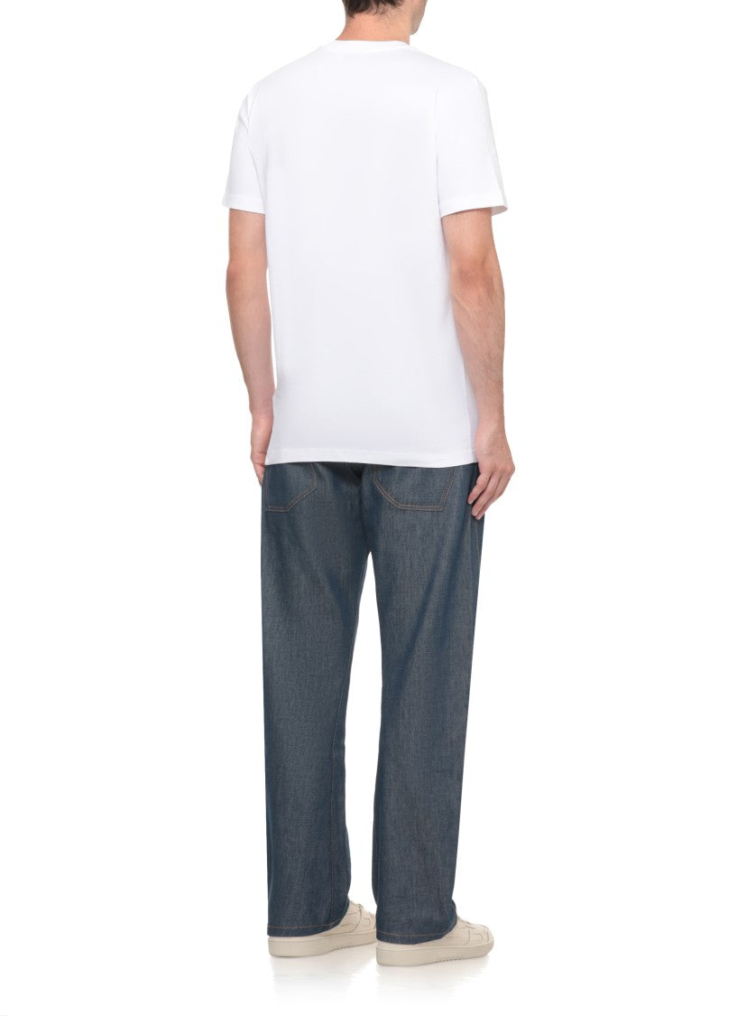 Moschino White Short-Sleeve Playful Logo Cotton T-Shirt