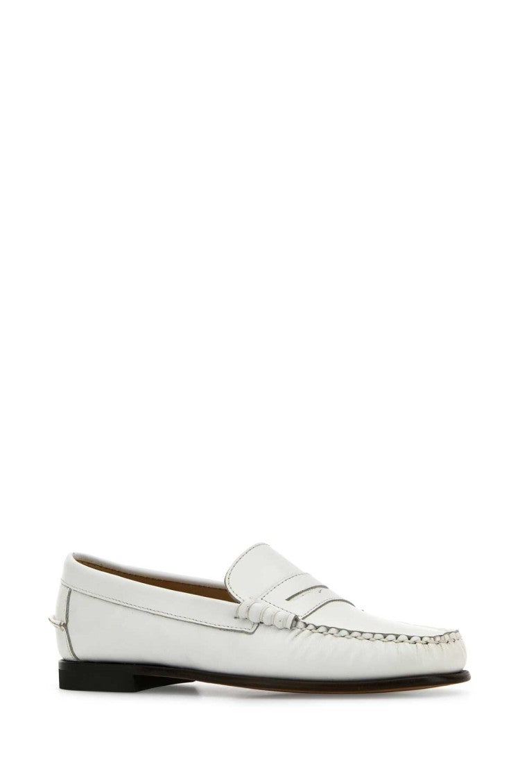 Sebago White Leather Danielle Pop Loafers