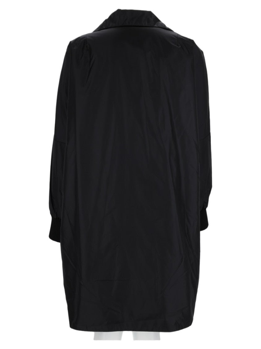 Aspesi Black Oversized Classic Collar Nylon Padded Jacket