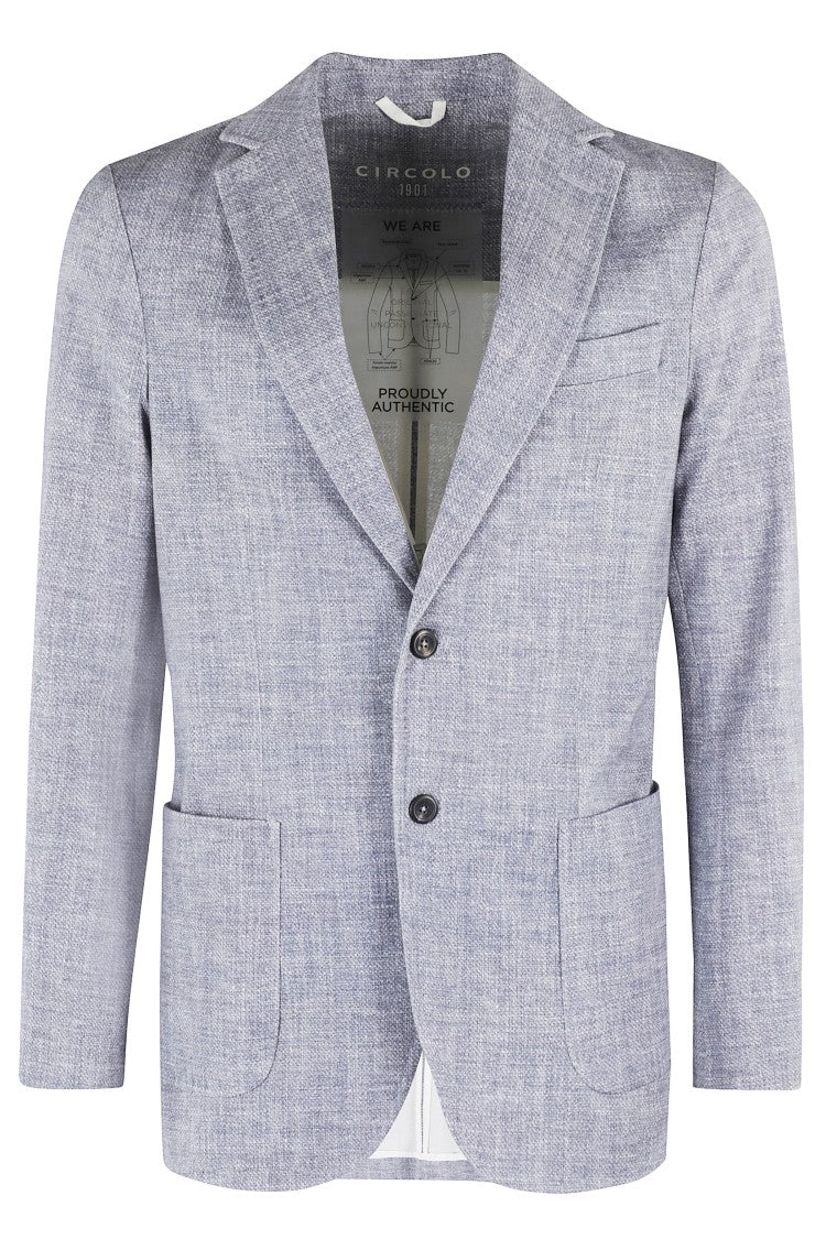 Circolo 1901 Jersey Piquet Textured Jacket With Notch Lapel