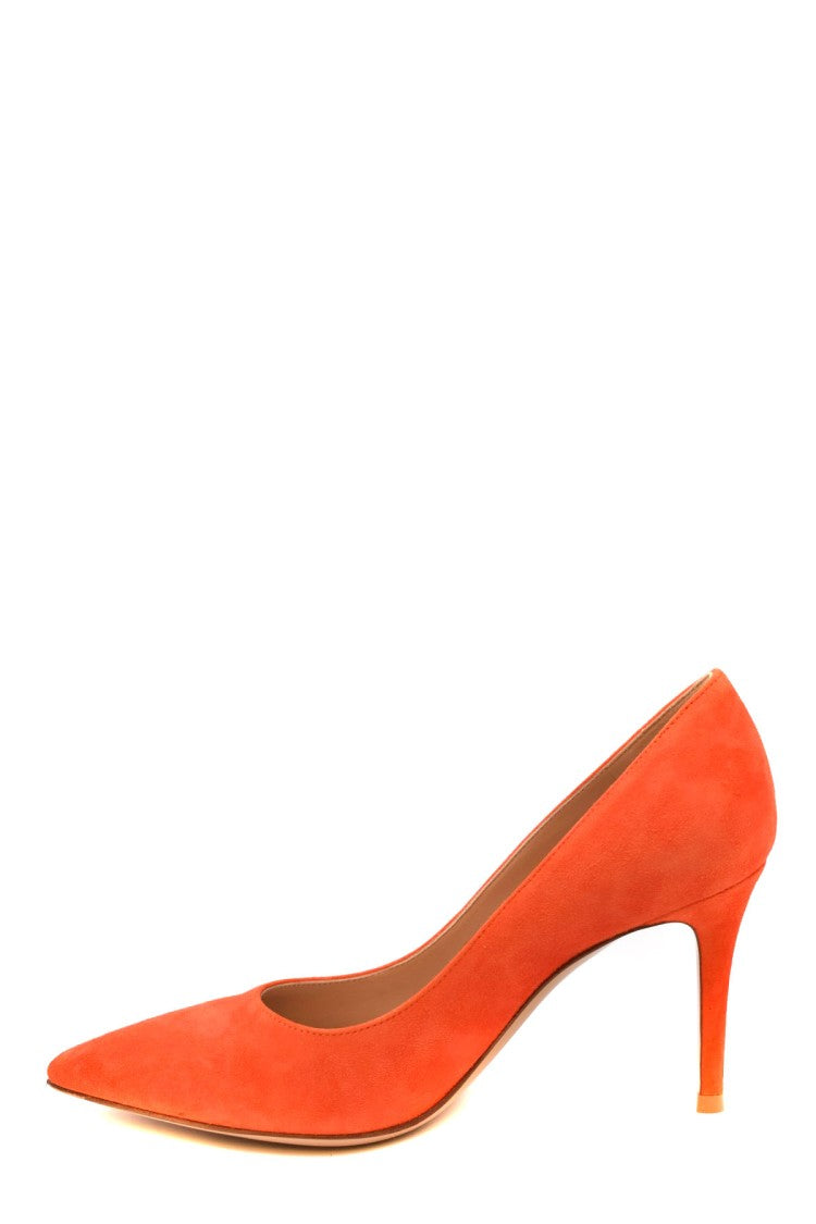 Gianvito Rossi Orange Suede Pointed-Toe Pump