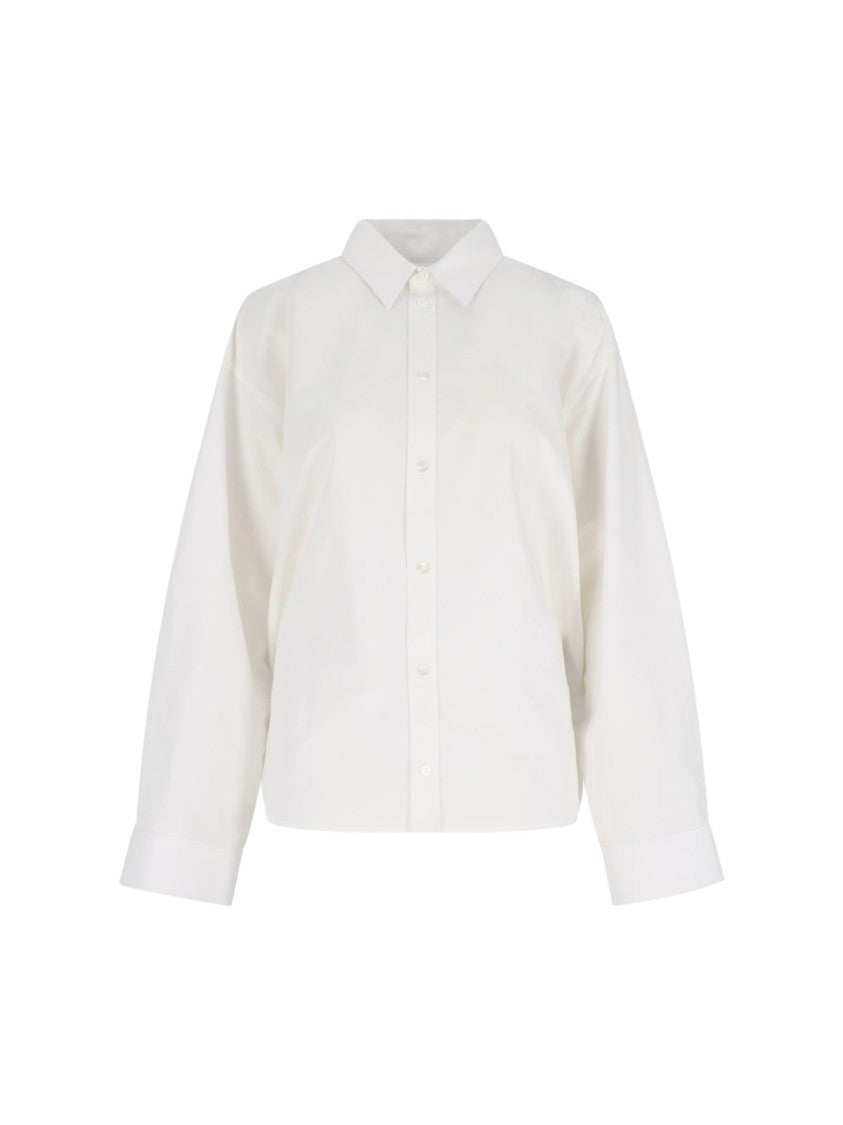Balenciaga Semi-Fitted Shirt, In White Cotton, Classic Collar