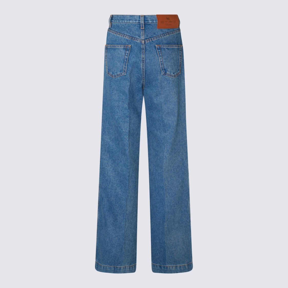 Etro High Waist Wide-Leg Jeans With Patch Pockets And Button Closure