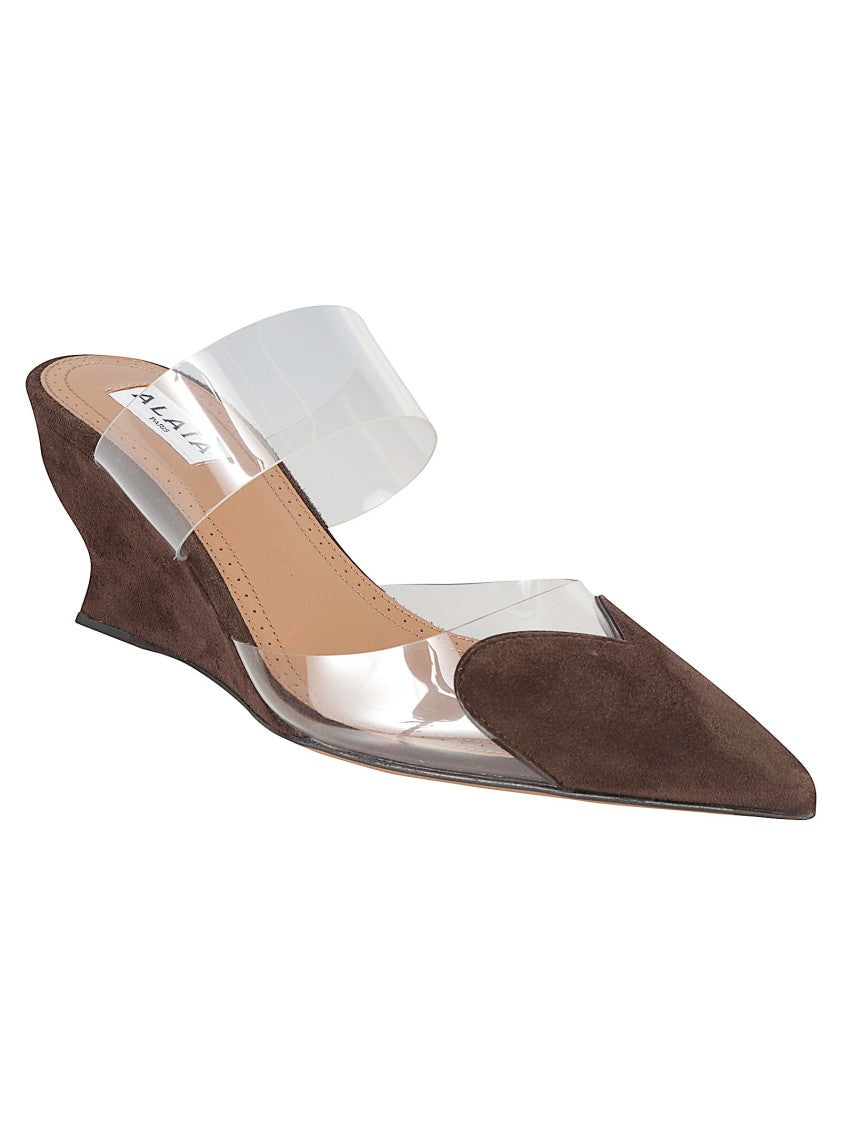 Alaïa Pointed Toe Sandals With Sculpted Wedge Heel