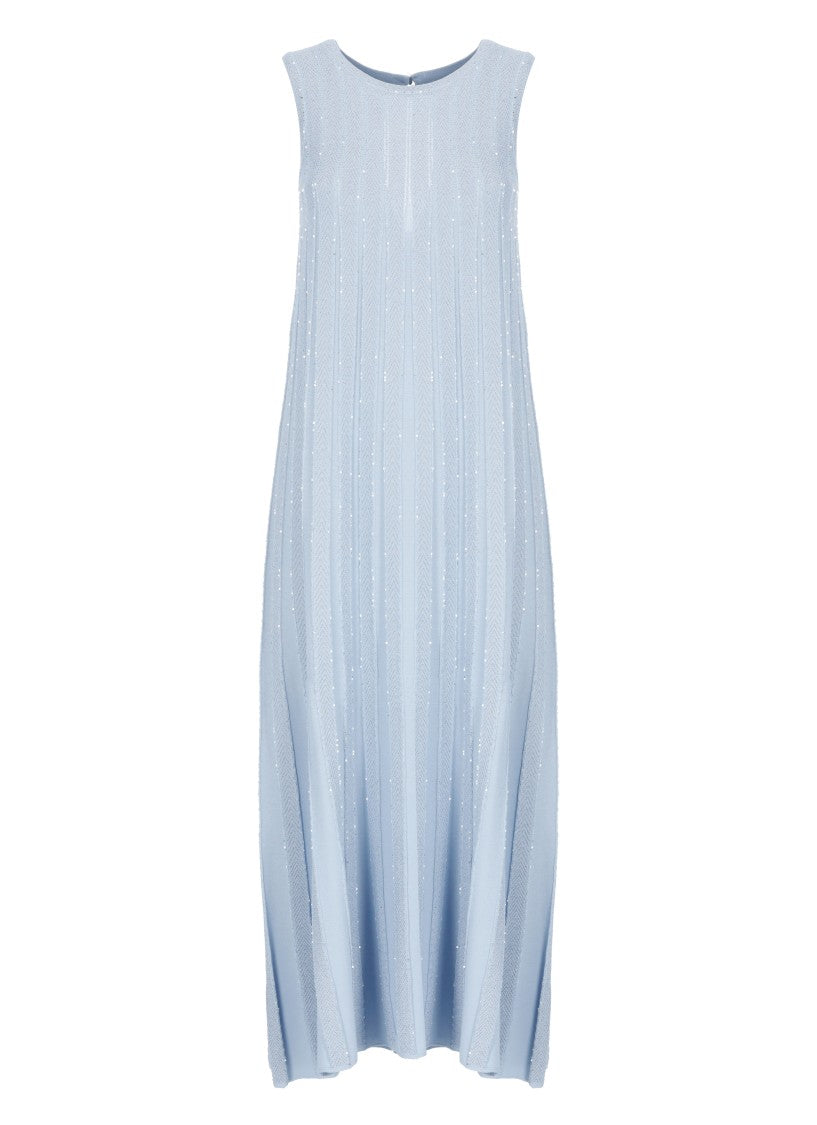 D. Exterior Light Blue Viscose Dress