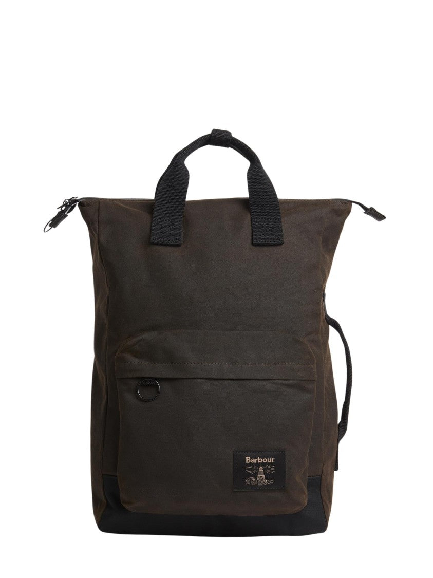 Barbour Square Waxed-Cotton Backpack