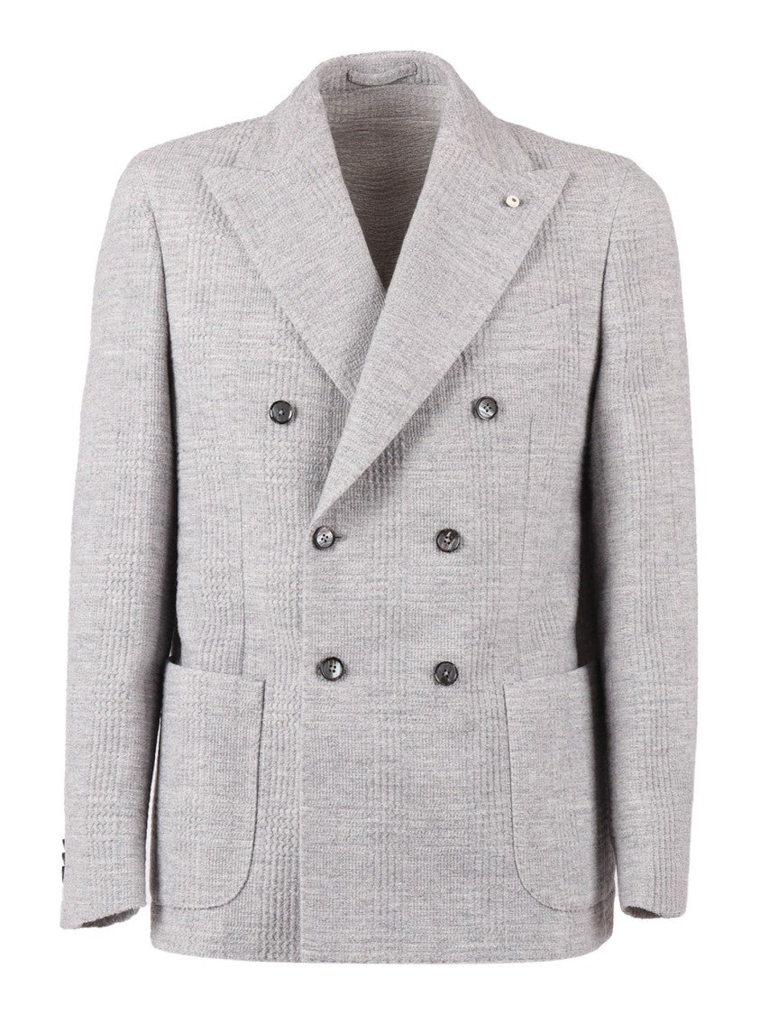 Brando-Lubiam Tailored Grey Jacket With Structured Shoulders And Notched Lapel