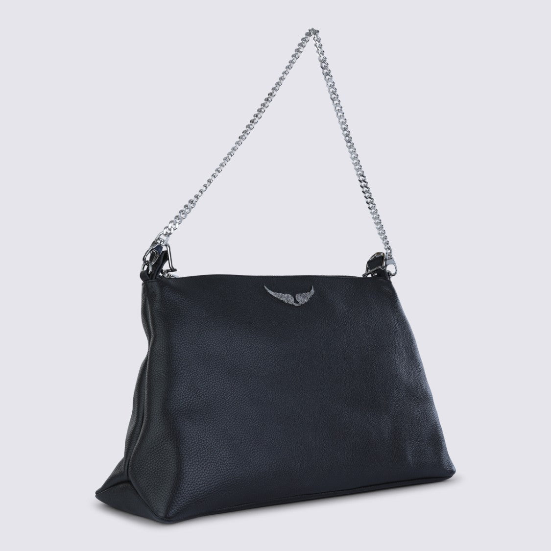 Zadig & Voltaire Grained Leather Shoulder Bag With Silver-Tone Hardware