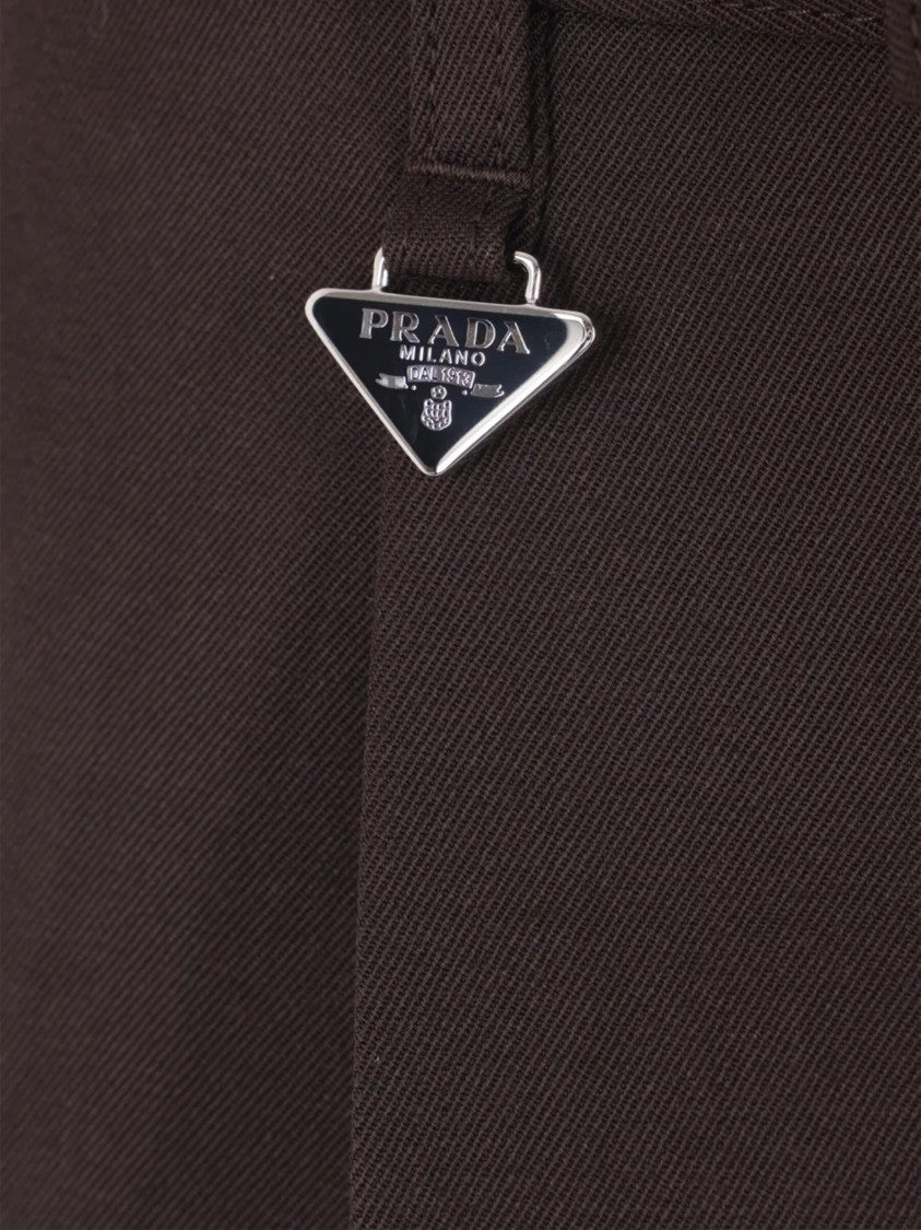 Prada Brown Slim Fit Tailored Trousers