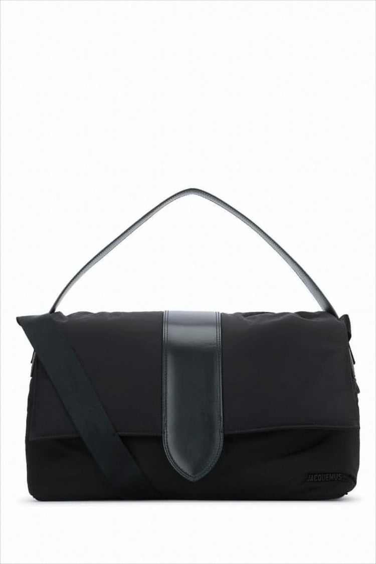 Jacquemus Rectangular Nylon Crossbody Bag With Leather Accents