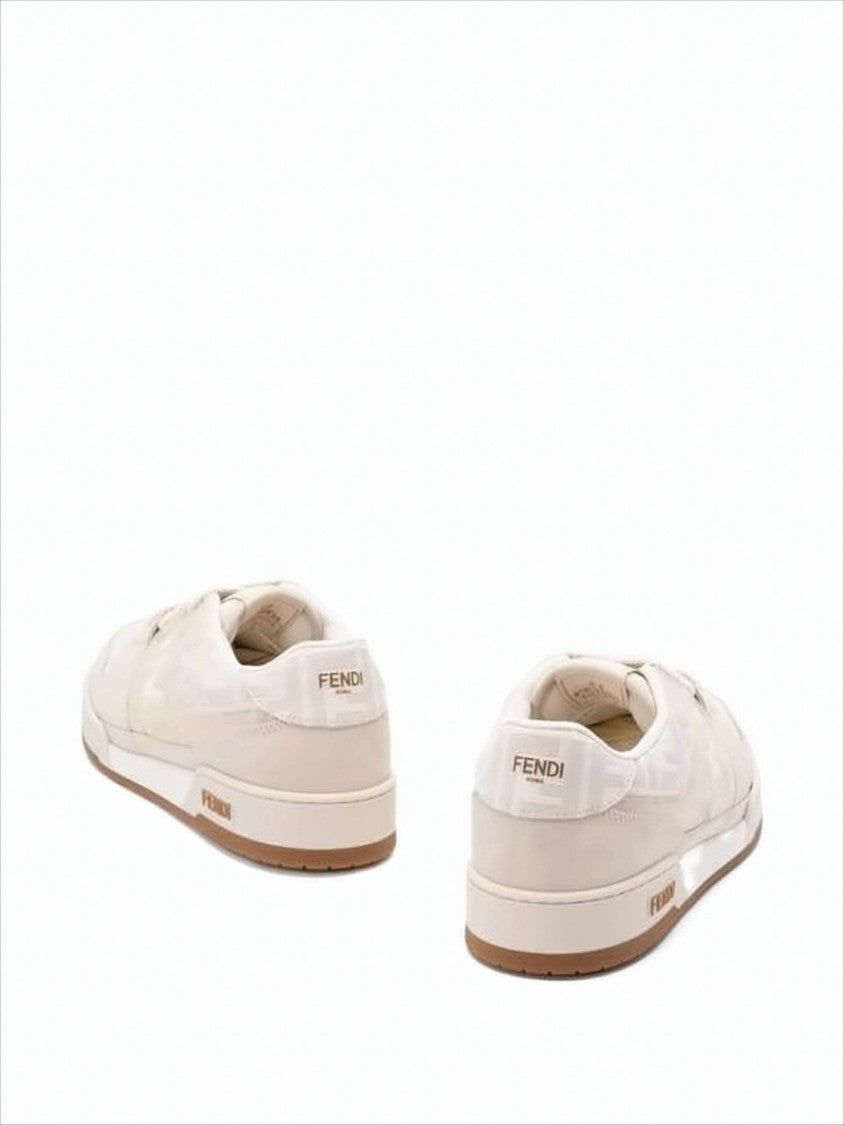 Fendi Low-Top Calf Leather Sneakers With Tonal Monogram