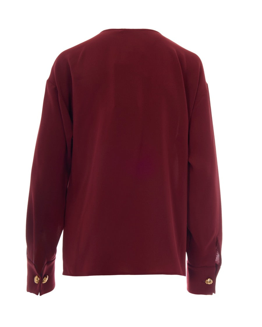 Max Mara Ruby Ottimo Draped V-Neck Blouse