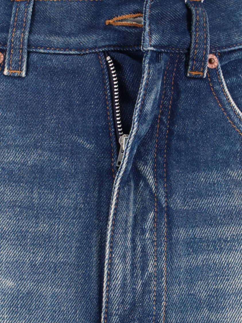 Mm6 By Maison Margiela Frayed Wide-Leg Jeans With High Waist