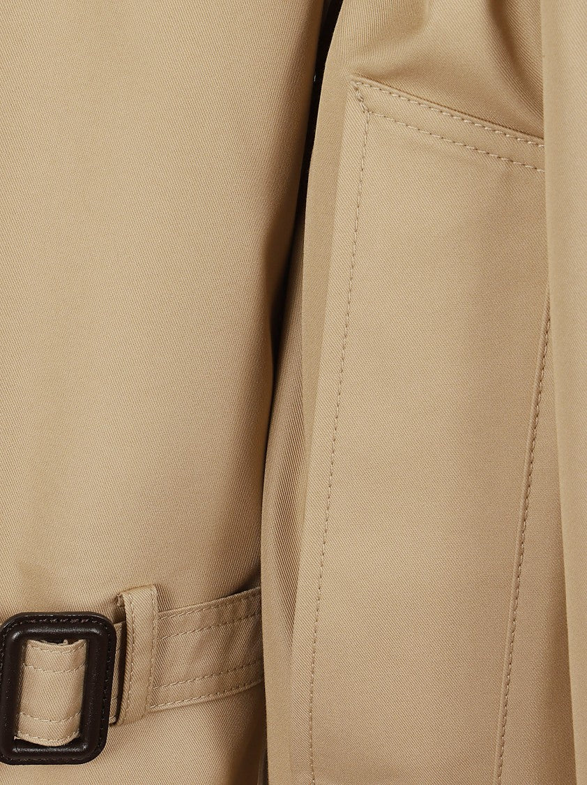 Max Mara Beige Double-Breasted Trench Coat With Classic Belt