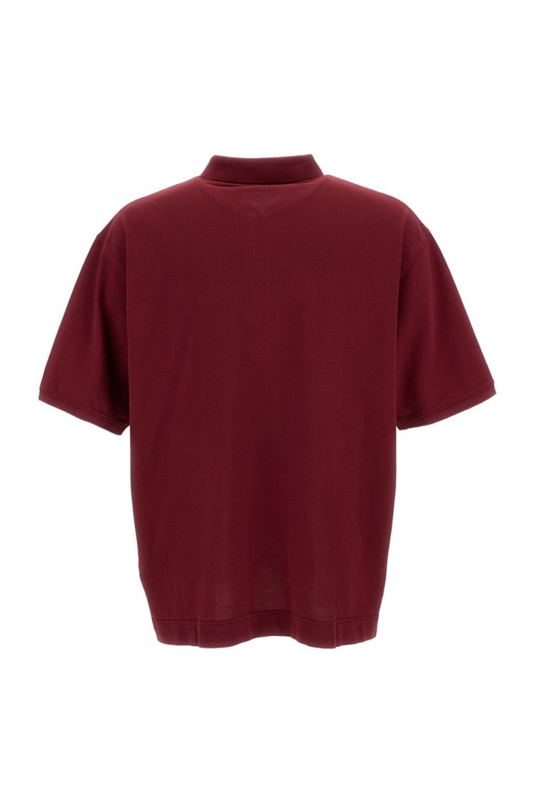 Acne Studios Cropped Burgundy Polo Shirt With Classic Collar