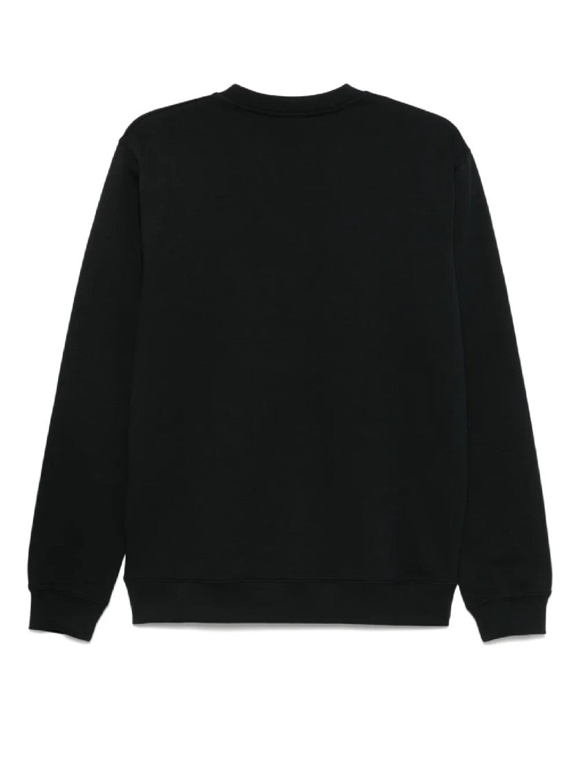 Msgm Relaxed-Fit Black Sweatshirt With Bold Lettering