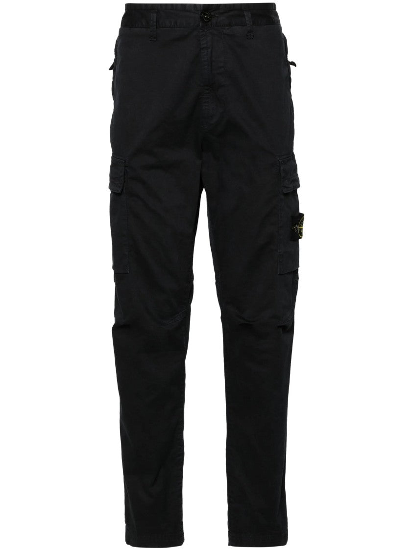 Stone Island Black Pantalone Regular Tapered Cargo Pants